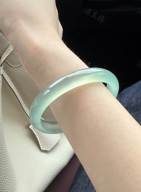 天然玛瑙冰种油青绿手镯送女友