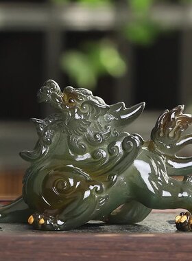 茶宠摆件创意发光变色麒麟精品可养茶桌茶台装饰功夫茶具茶道配件