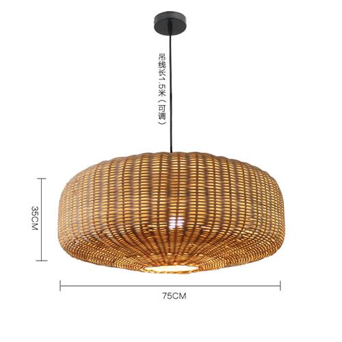直供吊灯东南亚民宿客厅餐厅氛围装饰藤艺吊灯可定制尺寸 - 图0