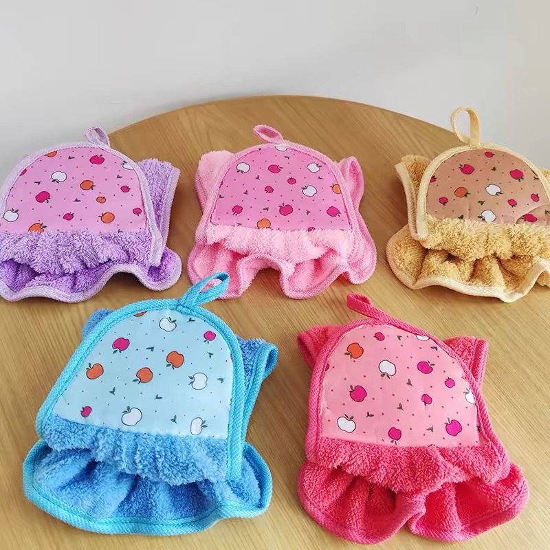 可爱擦手巾可挂式吸水不掉毛小方巾厨房家用速干搽手巾儿童小毛巾,淘宝优惠券,粉丝福利购,淘宝优惠卷