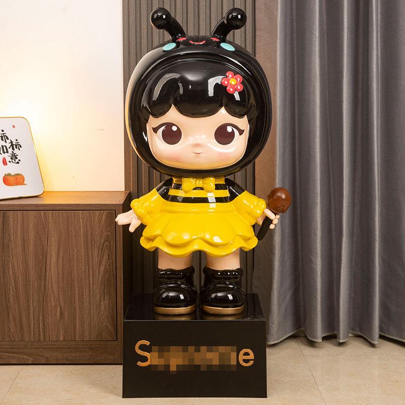 卡通公仔蜜蜂女孩摆件存钱罐儿童礼物潮玩网红家居客厅沙发装饰品,淘宝优惠券,粉丝福利购,淘宝优惠卷