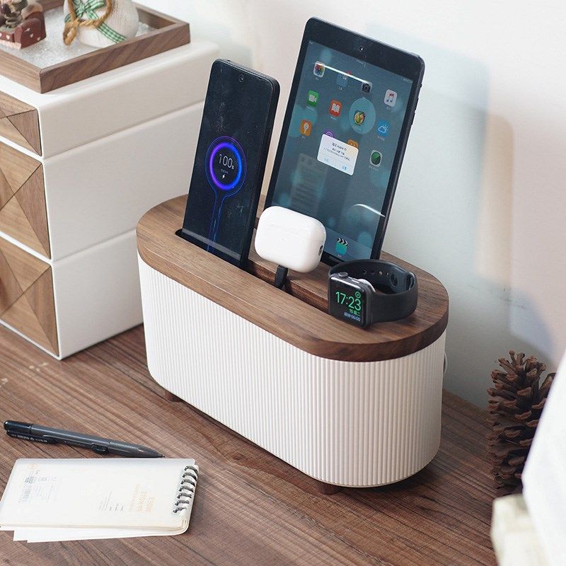 新黑胡桃木插线板排插收纳盒线材整理盒手机耳机手表平板i.Pad充,淘宝优惠券,粉丝福利购,淘宝优惠卷