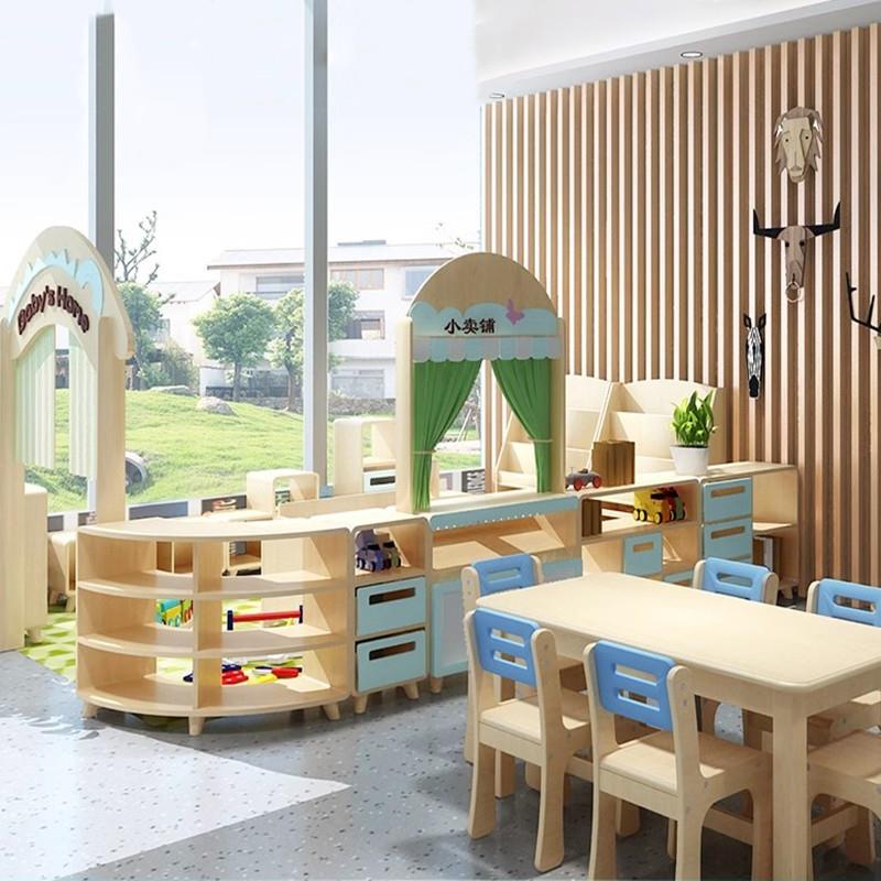 Chikoduo Kindergarten Tables and Chairs Toddler Learning Table Creative Design Classroom Combination Children's Furniture Model Room Tables and Chairs