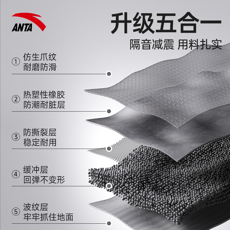 安踏男士健身垫初学者训练加宽加长防滑耐磨训练瑜伽垫子地垫运动