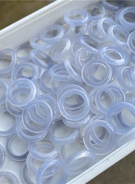 精品 土耳其料天然原色蓝玉髓戒指戒圈指环L 男女扳指时尚饰品礼