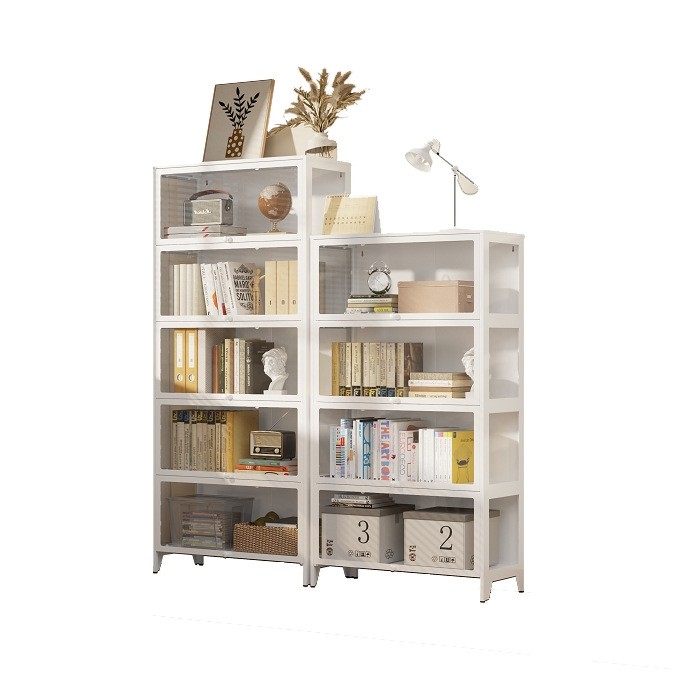 家用钢制书架带玻璃门手办柜儿童防尘书柜铁艺储物柜收纳柜置物架,淘宝优惠券,粉丝福利购,淘宝优惠卷