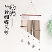 Customized European and American solid wood butterfly metal wind bell metal hanging decoration door decoration home bedroom shop