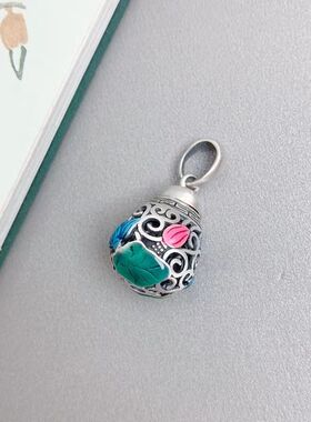 【福瓜】银镂空可打开香囊吊坠