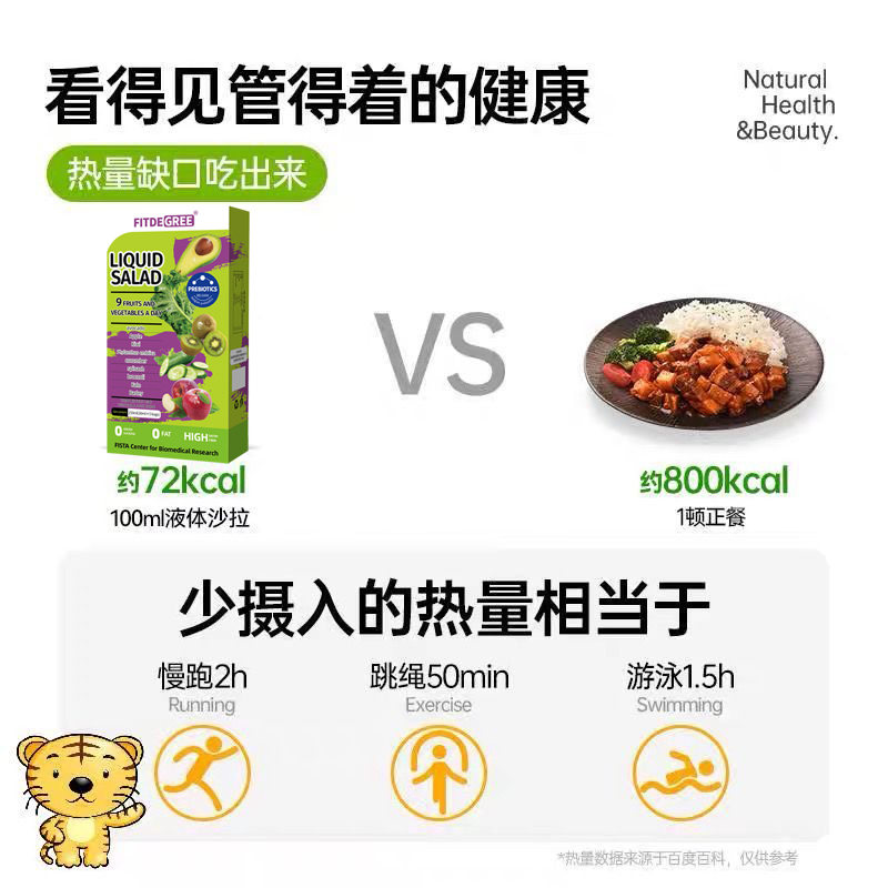 FITDEGREE液体沙拉0脂青汁果蔬汁膳食纤维轻液断代餐