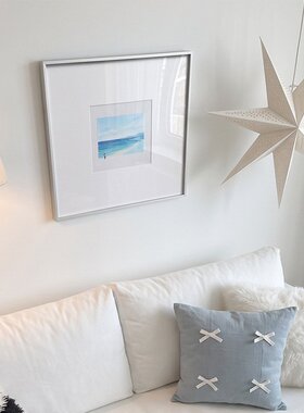 浅蓝心事】韩系ins风挂画现代装饰画客厅卧室小众插画蓝色多巴胺