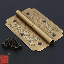Chinese style cabinet door detachable folding hinge flat open imitation antique hinge brass hinge large full door lotus leaf wood door hinge