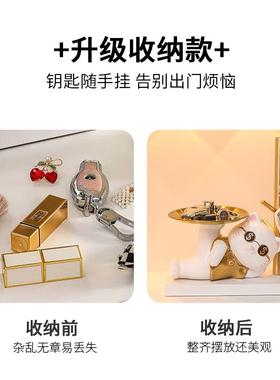 招财猫玄关钥匙收纳摆件入户鞋柜客厅家居装饰乔迁新居礼品置物架