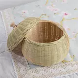 Бамбуковый чайный танк домашний циркулярный хранение с крышкой корзина для яиц Go Box Bamboo Baske Creative Pumpkin Bamboo Products