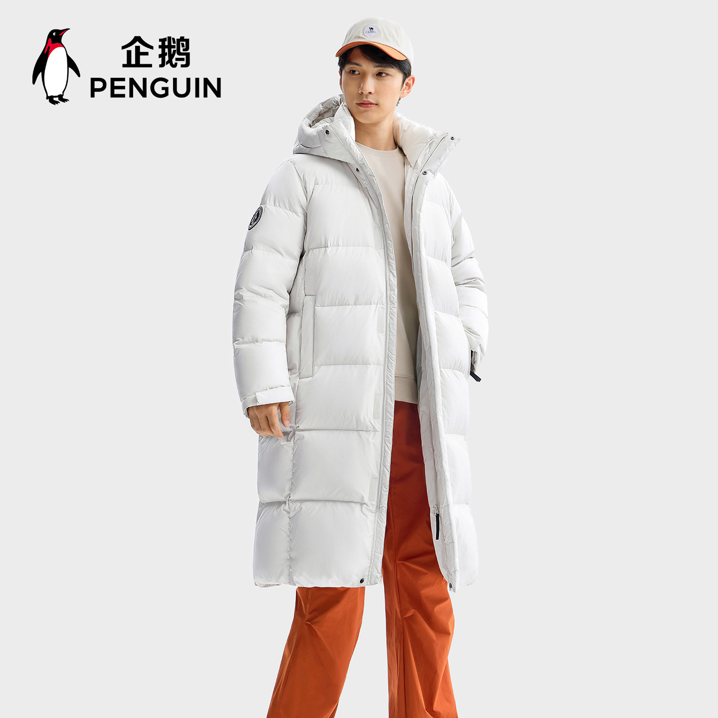 【双11预售】企鹅热能羽绒服女长款2026冬过膝保暖连帽面包服外套 太子龙鹅实拍商品图