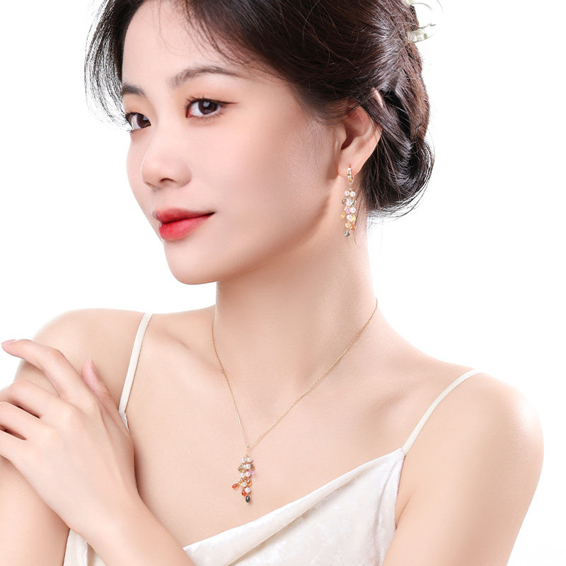 可卿珠宝 月色琉璃 彩色蓝宝石吊坠女18k金宝石耳钉彩宝耳饰礼物,淘宝优惠券,粉丝福利购,淘宝优惠卷