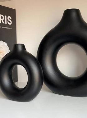 诧寂风高级感异形装饰品摆件陶瓷创意软装书柜抽象小摆设