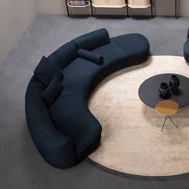 北欧弧形现代异形转角沙发意式极简baxter科技布成人客厅布艺整装-图1