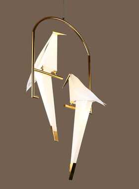 千纸鹤吊灯办公室 北欧卧室后现代书房卧室宿舍咖啡厅吧台小鸟灯