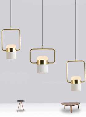 北欧简约创意吊灯后现代三头餐厅吧台灯led单头卧室床头小吊灯具