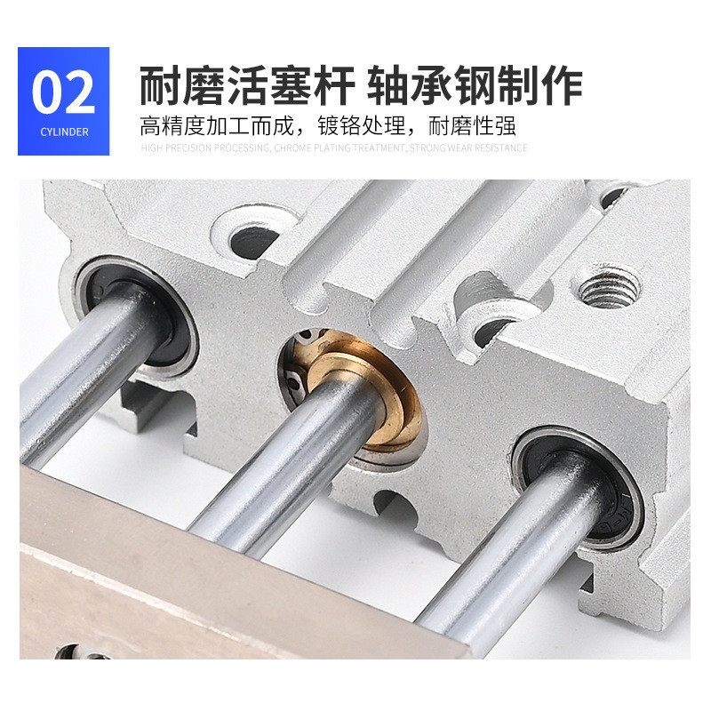 MGPLJ三杆三轴带导杆行程可调节气缸气动12/16-20X25*32-40/50XC8,淘宝优惠券,粉丝福利购,淘宝优惠卷