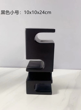 异形树脂白雕塑北欧创意装置凹槽抽象艺术装饰品客门厅样板房摆件