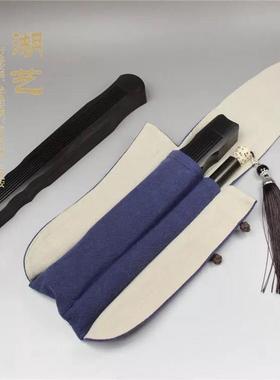 精致紫光檀伏羲古琴香炉配棉麻布袋套装 卧香盒先香炉户外旅行装