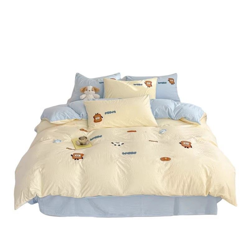 2025新款毛巾绣四件套卡通被套学生宿舍三件套床单床品床笠少女心,淘宝优惠券,粉丝福利购,淘宝优惠卷