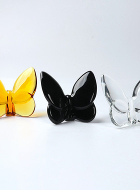 水晶蝴蝶装饰摆件蝴蝶幸运玻璃定制欧式家居装饰品水晶婚庆礼品