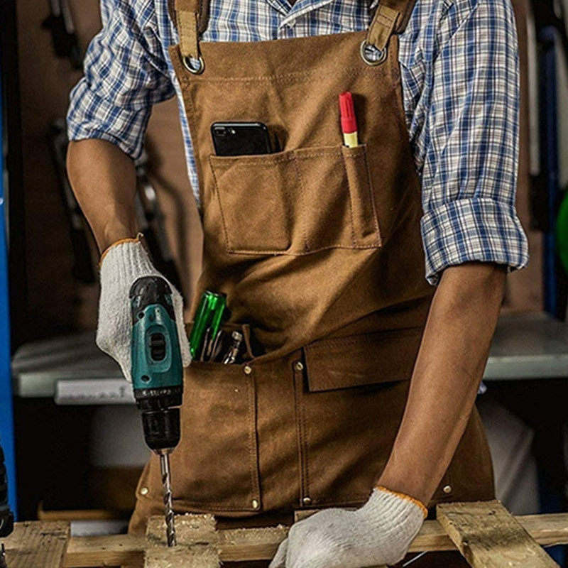 美式厚帆布男士专用围裙定制logo机械匠人手工园艺园林汽修店工装,淘宝优惠券,粉丝福利购,淘宝优惠卷