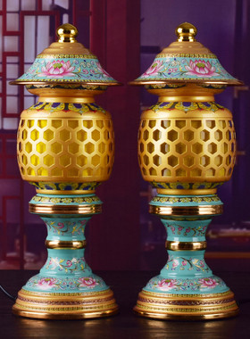 佛具供佛供具配套装彩香炉果盘圣水杯灯花瓶室内复古包邮