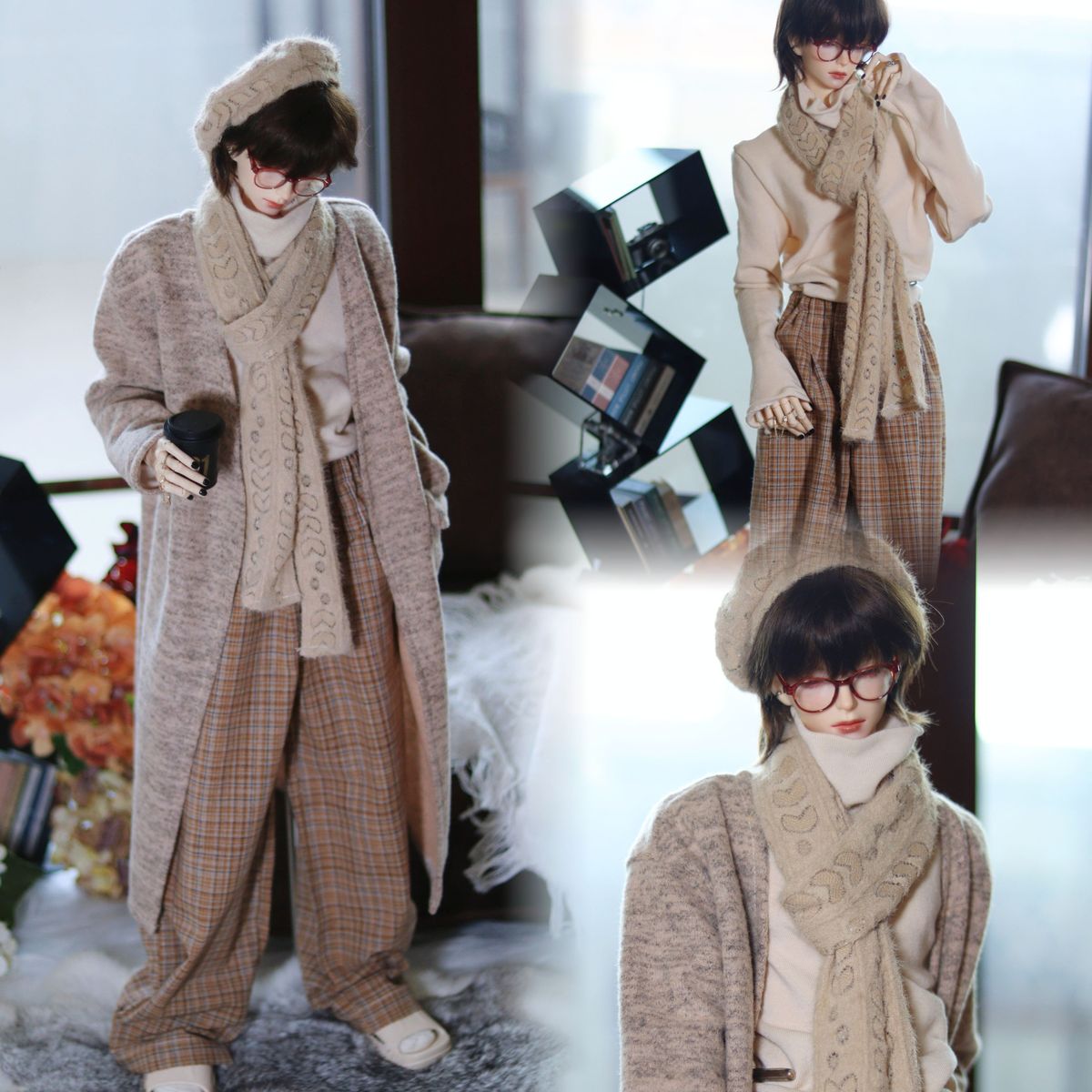 bjd娃衣6分4分3分75叔70叔[奶酪陷阱]秋冬套装阔版外套打底衣裙裤 - 图2