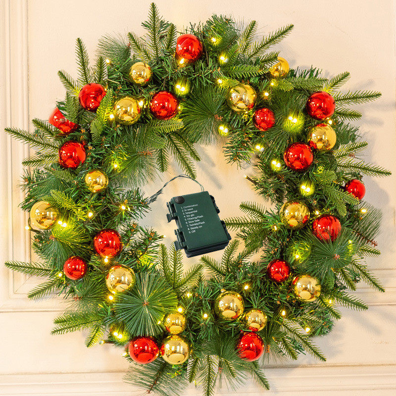 喷装饰品45cm/60cm花环圣诞节雪植绒藤条酒店商场门头前台橱窗挂,淘宝优惠券,粉丝福利购,淘宝优惠卷