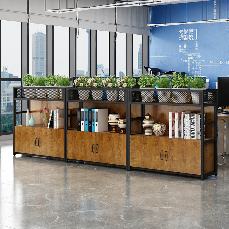 办公室花槽柜屏风隔断柜桌边矮柜文件柜铁艺花架储物柜区域矮隔断,淘宝优惠券,粉丝福利购,淘宝优惠卷