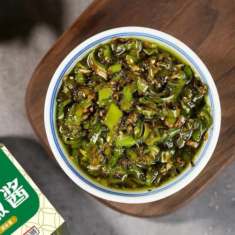 烧椒酱下饭拌面夹馍酱蒜蓉辣椒酱鲜青椒酱拌皮蛋家用 - 图0