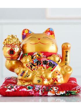 11寸摇手陶瓷礼品开业大小号店铺招财猫摆件自动招手收银台家居