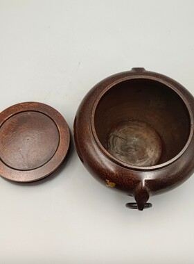 仿古铜点金双环带座香炉古玩办公装饰礼品工艺品家居铜器收藏批发