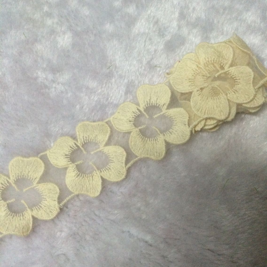 贴花批发雏菊花朵梯形布带棉线刺绣花边5cm蕾丝头饰配件现货,淘宝优惠券,粉丝福利购,淘宝优惠卷