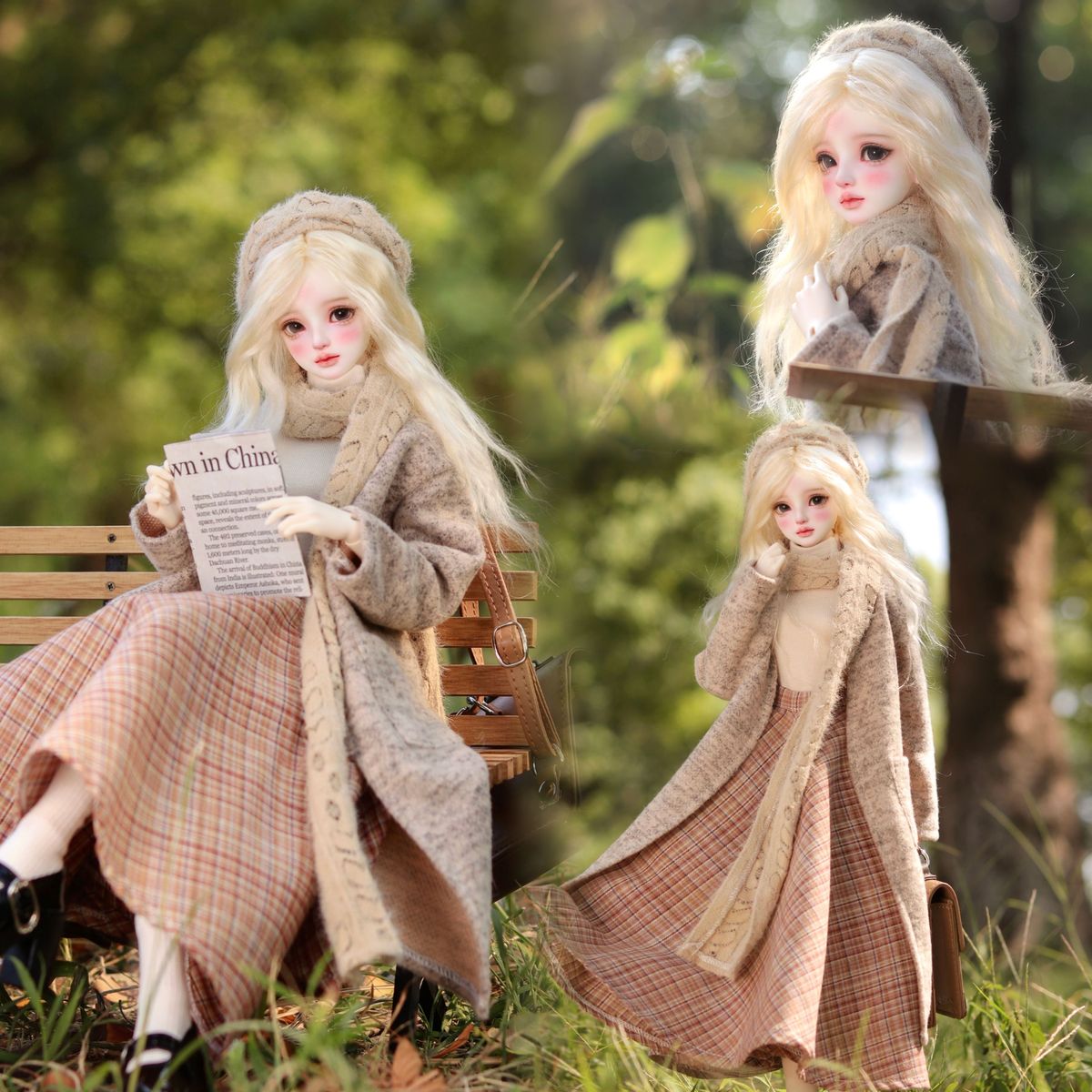 bjd娃衣6分4分3分75叔70叔[奶酪陷阱]秋冬套装阔版外套打底衣裙裤 - 图0