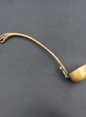 厂家批发古玩铜器仿古老式做旧龙头汤匙摆件黄铜