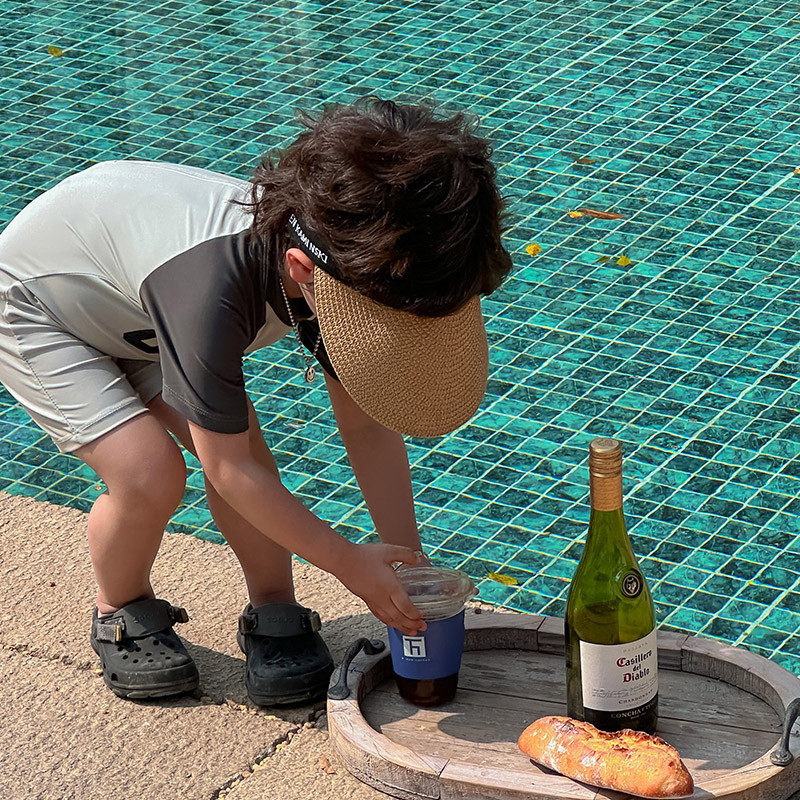 儿童连体泳衣男童ins男孩字母速干游泳衣时尚宝宝沙滩泳裤套装,淘宝优惠券,粉丝福利购,淘宝优惠卷