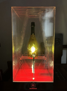 酒吧发光酒展示架新款ktv洋酒激光创意座个性底座三支装黑桃a酒架