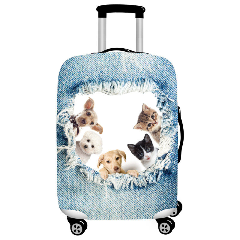 牛仔泰迪狗狗弹力箱套拉杆箱旅行旅游登机行李皮箱保护罩防尘袋子,淘宝优惠券,粉丝福利购,淘宝优惠卷