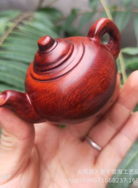 生产厂家木雕紫檀阿根廷绿把大叶黄花梨檀把壶手把件小摆件