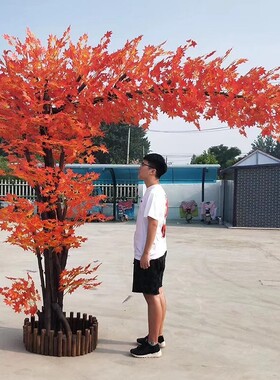 厂家直销仿真枫树红枫树仿真树假树人造装饰树商场商店婚庆摆放树