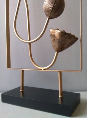 批发金属工艺品秋荷新中式小鸟铁艺酒店会所玄关客厅摆件