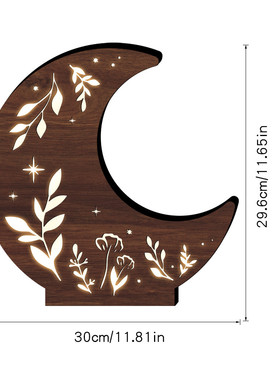 mz222-227发光风立体木质星空月牙蝴蝶莲花灯摆台led波西米亚夜灯