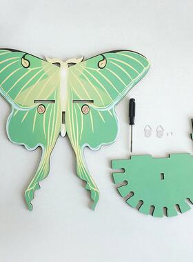 新款绿色木质小蝴蝶款式镂空水晶收纳置物架简约民宿家居墙壁装饰