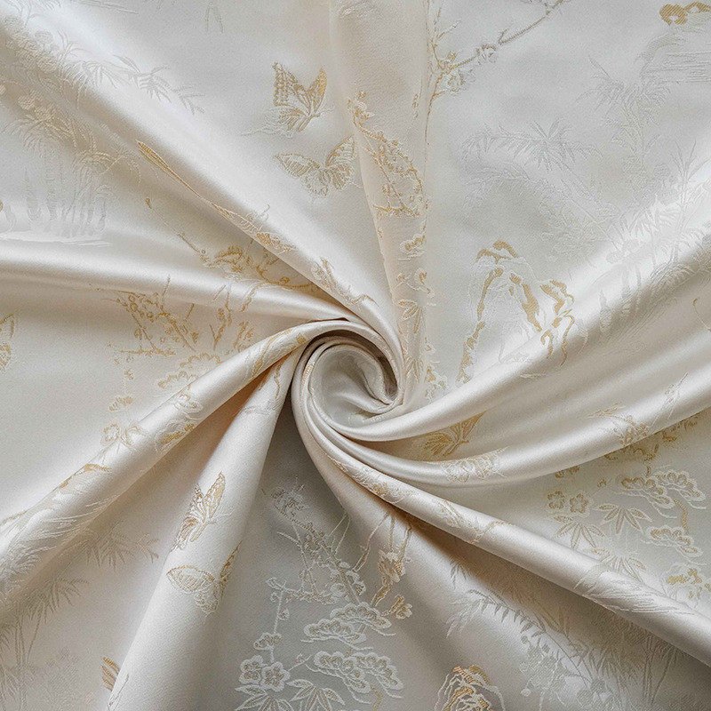 【喜上眉梢】中国风多色缎面马甲花鸟面料古风汉服垂坠旗袍提花布,淘宝优惠券,粉丝福利购,淘宝优惠卷