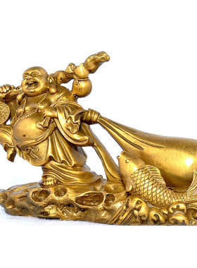 袋发黄铜器摆件工艺品批发拉布批佛袋笑佛