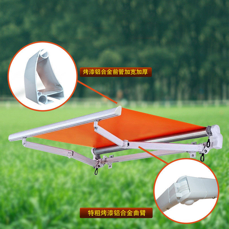 可伸缩纯白遮阳篷商铺咖啡厅门头加厚抗风铝合金手动遮阳电动雨蓬,淘宝优惠券,粉丝福利购,淘宝优惠卷